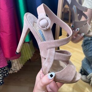 Prada Beige Suede heels